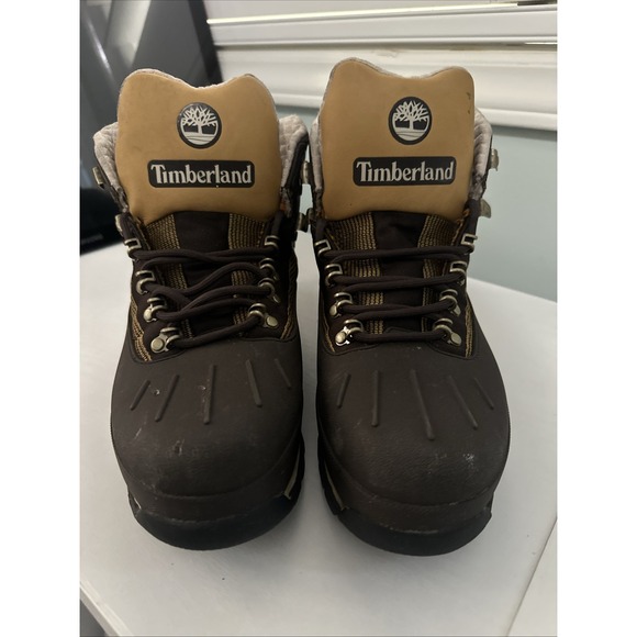 Mens Timberland Euro Hiker Shell-Toe Boot - Brown Size 9.5 See Pics For Flaws - Picture 1 of 12
